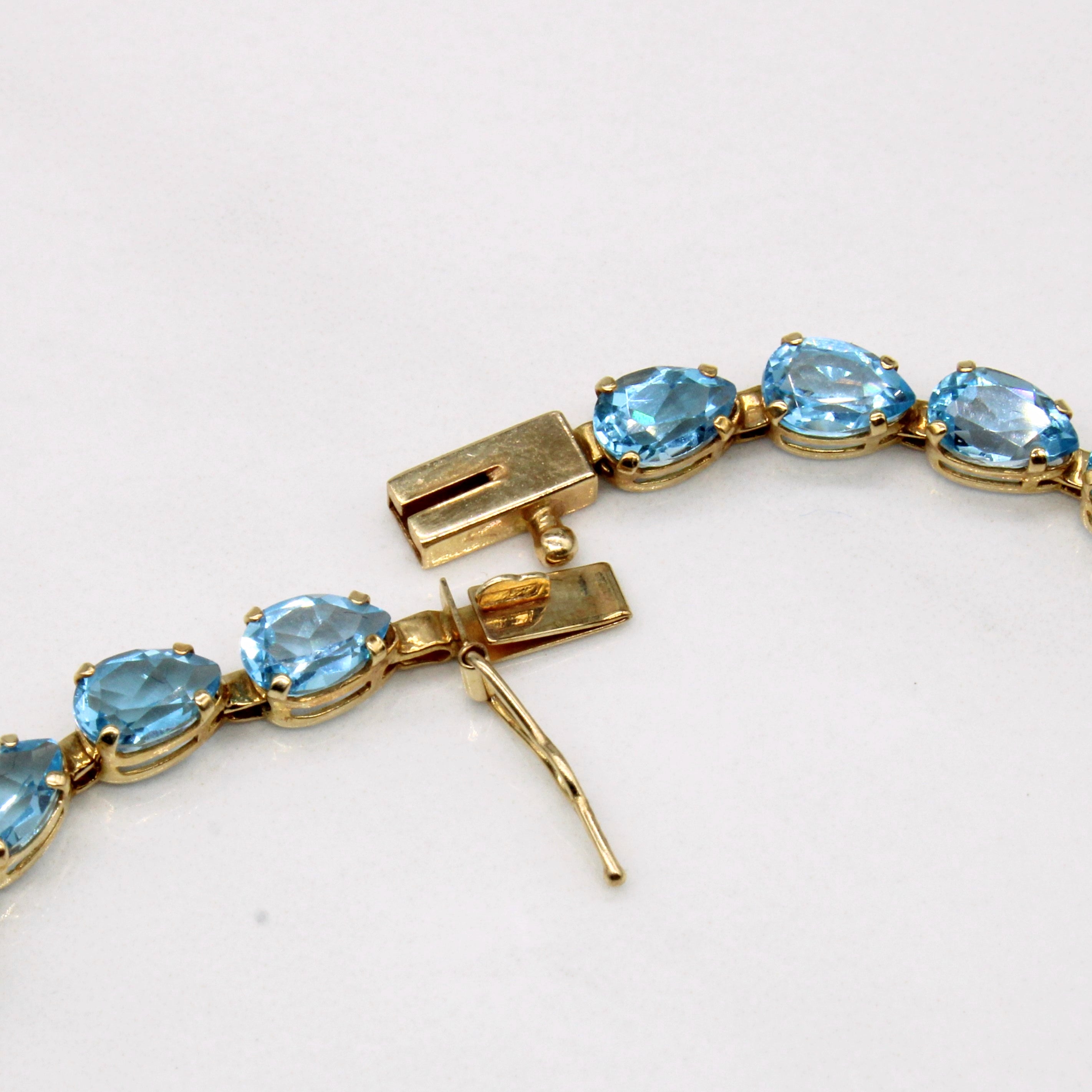 Blue Topaz 14k Bracelet | 11ctw | 7.25" |