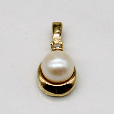 Pearl & Diamond 14k Pendant | 0.01ct |