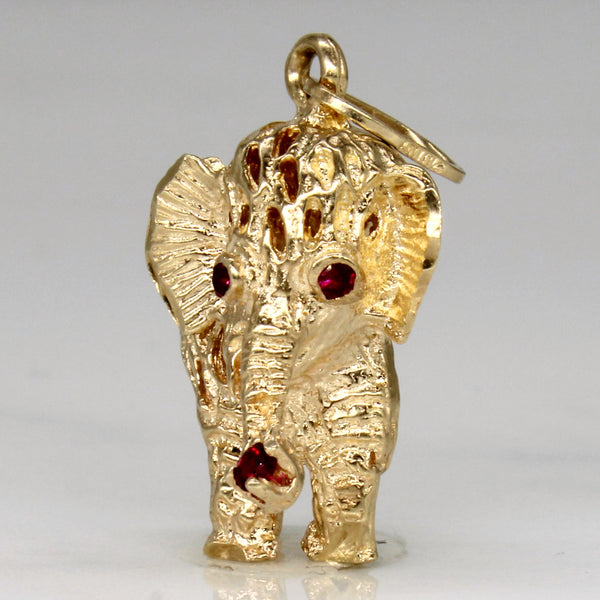 Synthetic Ruby Elephant Pendant | 0.06ctw |