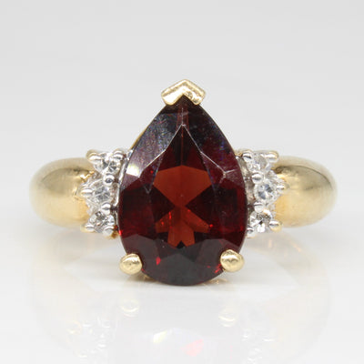 Garnet & Diamond Cocktail Ring | 2.85ct, 0.06ctw | SZ 7.25 |