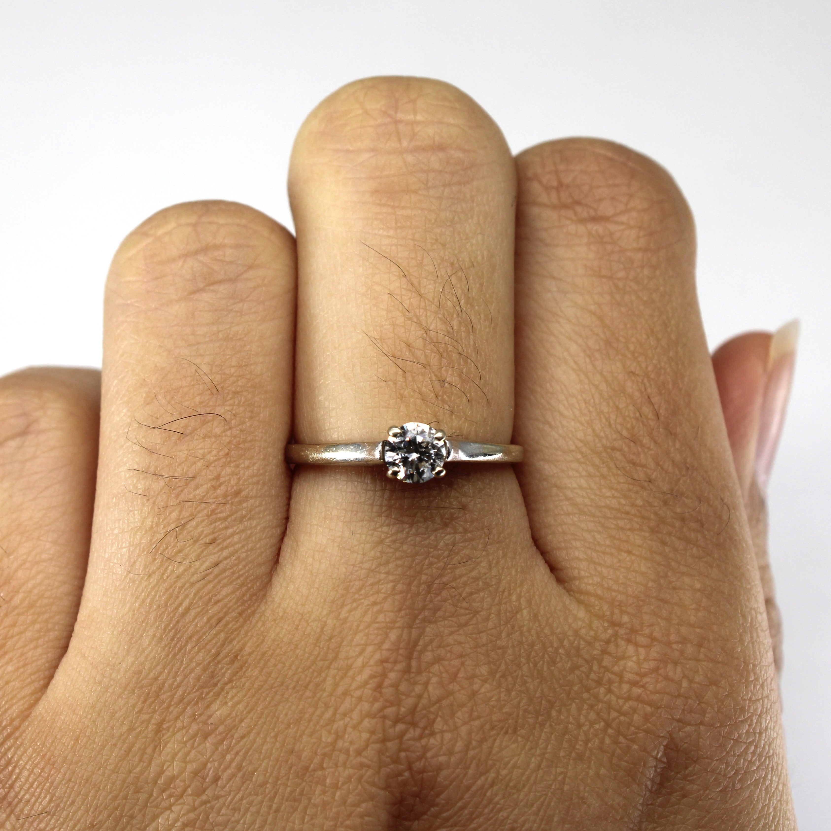 Solitaire Diamond Gold Ring | 0.35ct | SZ 7 |