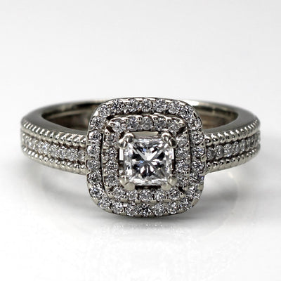 Halo Diamond Engagement Ring | 0.79ctw | SZ 5.75 |