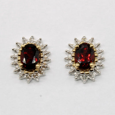 Garnet & Diamond Earrings | 1.52ctw, 0.01ctw |