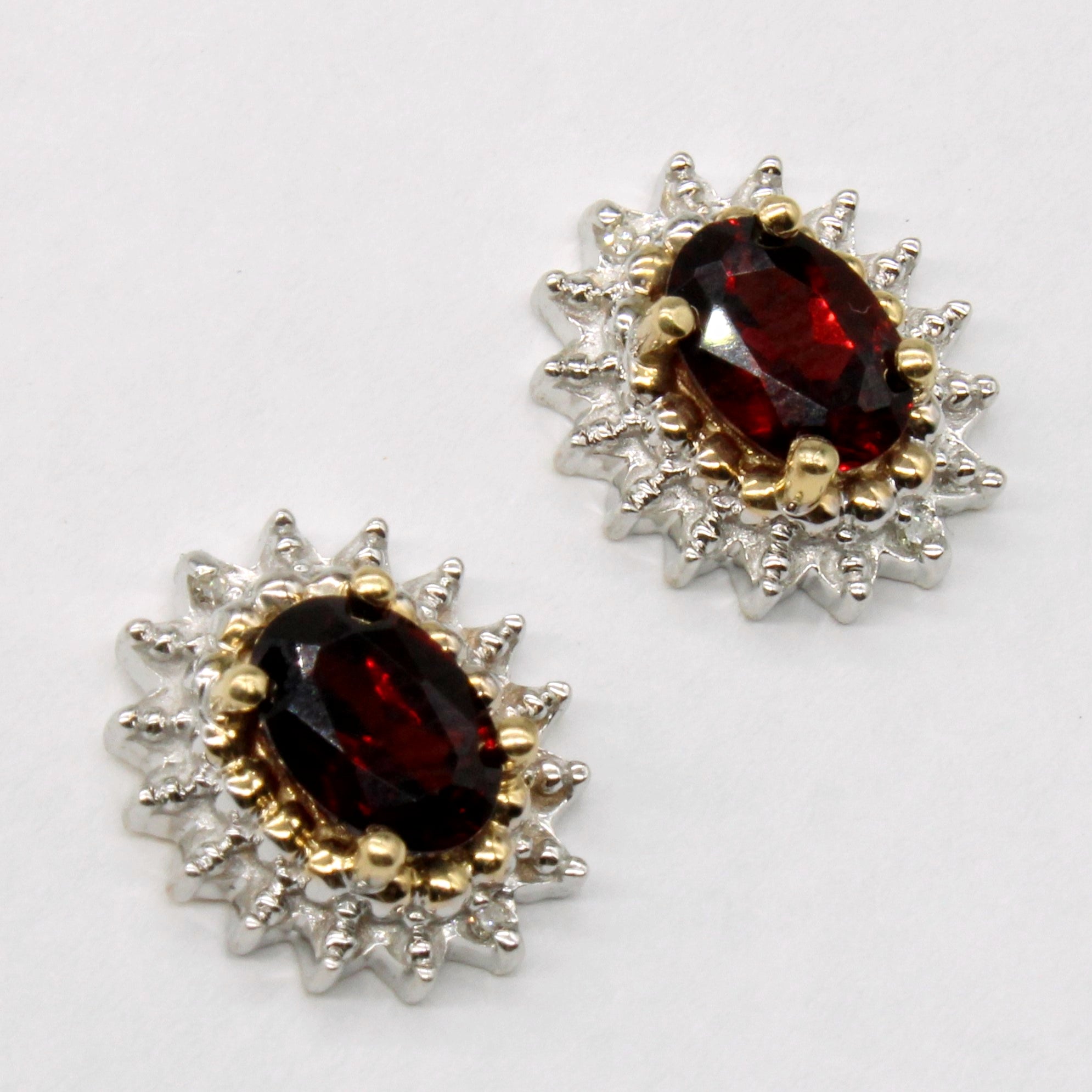 Garnet & Diamond Earrings | 1.52ctw, 0.01ctw |