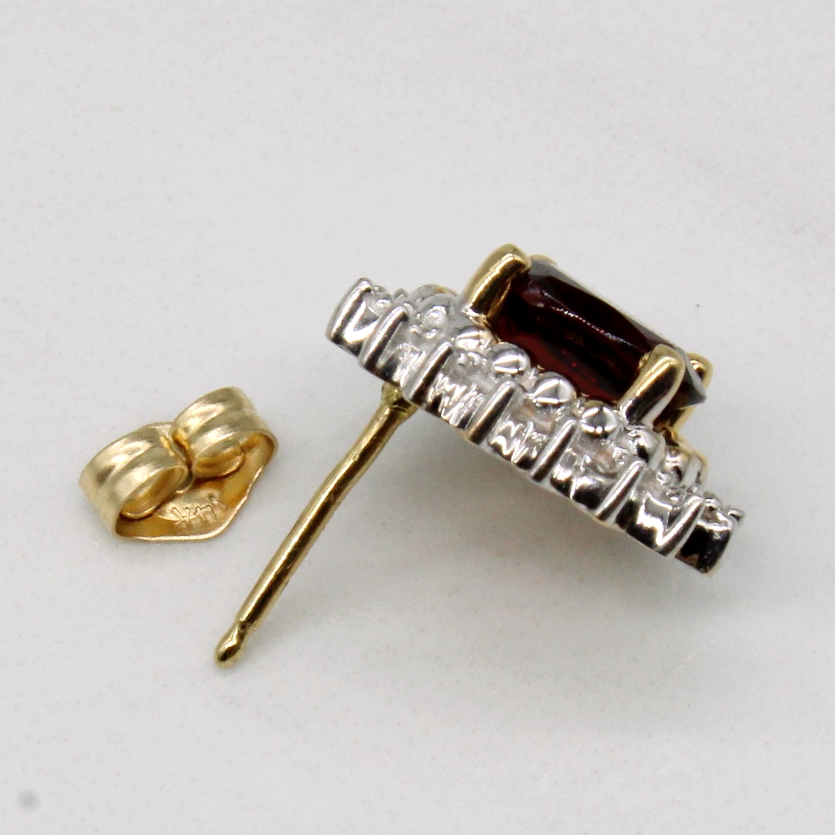 Garnet & Diamond Earrings | 1.52ctw, 0.01ctw |