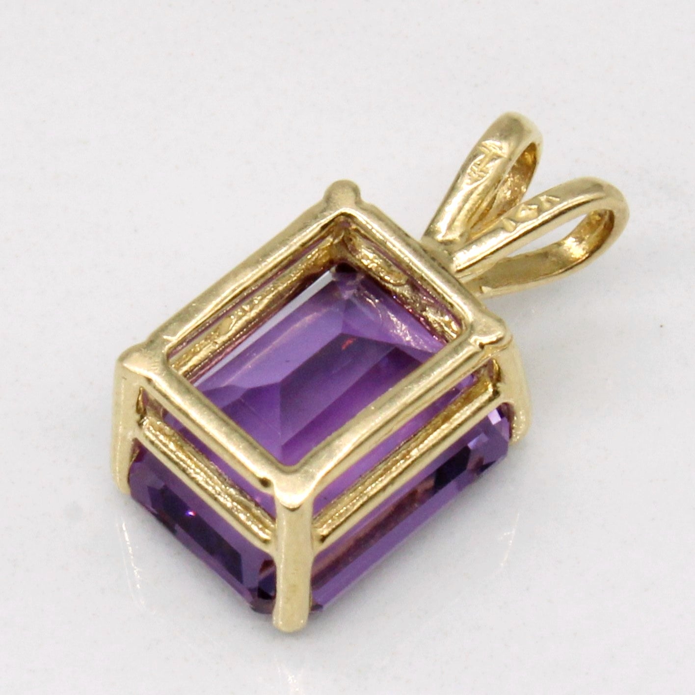 Rectangular Cut Amethyst Pendant | 3.00ct |