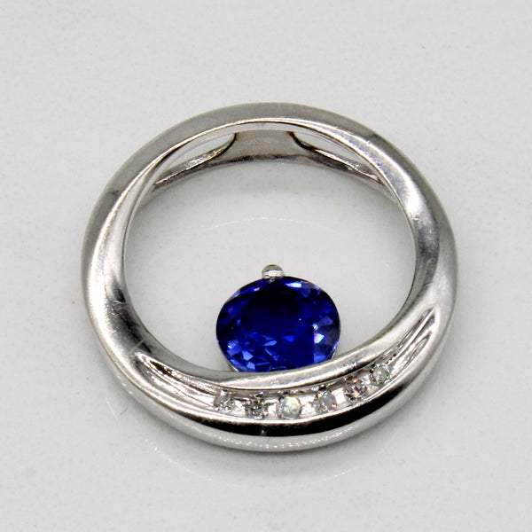 Synthetic Sapphire & Diamond Eternity Pendant | 0.50ct, 0.03ctw |