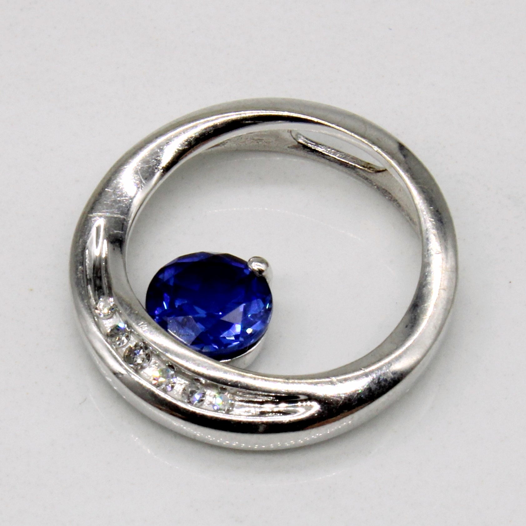 Synthetic Sapphire & Diamond Eternity Pendant | 0.50ct, 0.03ctw |