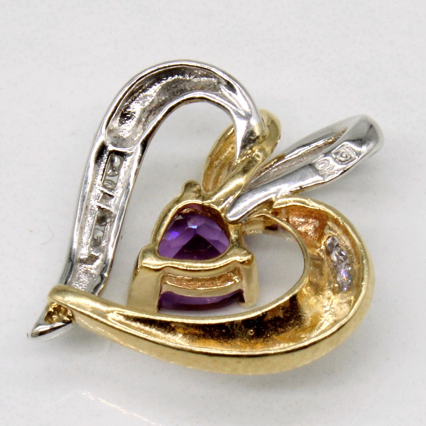 Amethyst & Diamond Heart Pendant | 0.55ct, 0.07ctw |