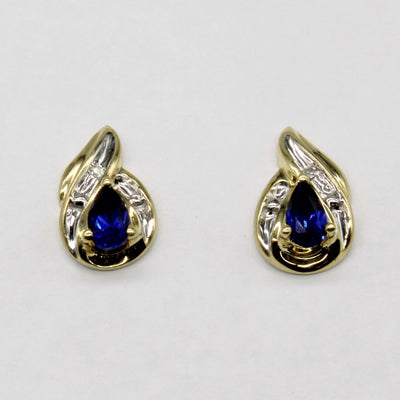 Sapphire & Diamond 10k Earrings | 0.44ctw 0.01ctw |