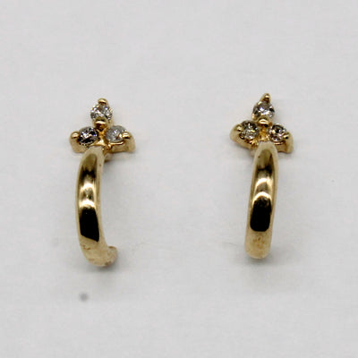 Diamond Half Hoop Earrings | 0.06ctw |