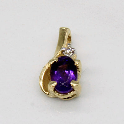 Amethyst & Diamond Pendant | 0.40ct, 0.01ct |