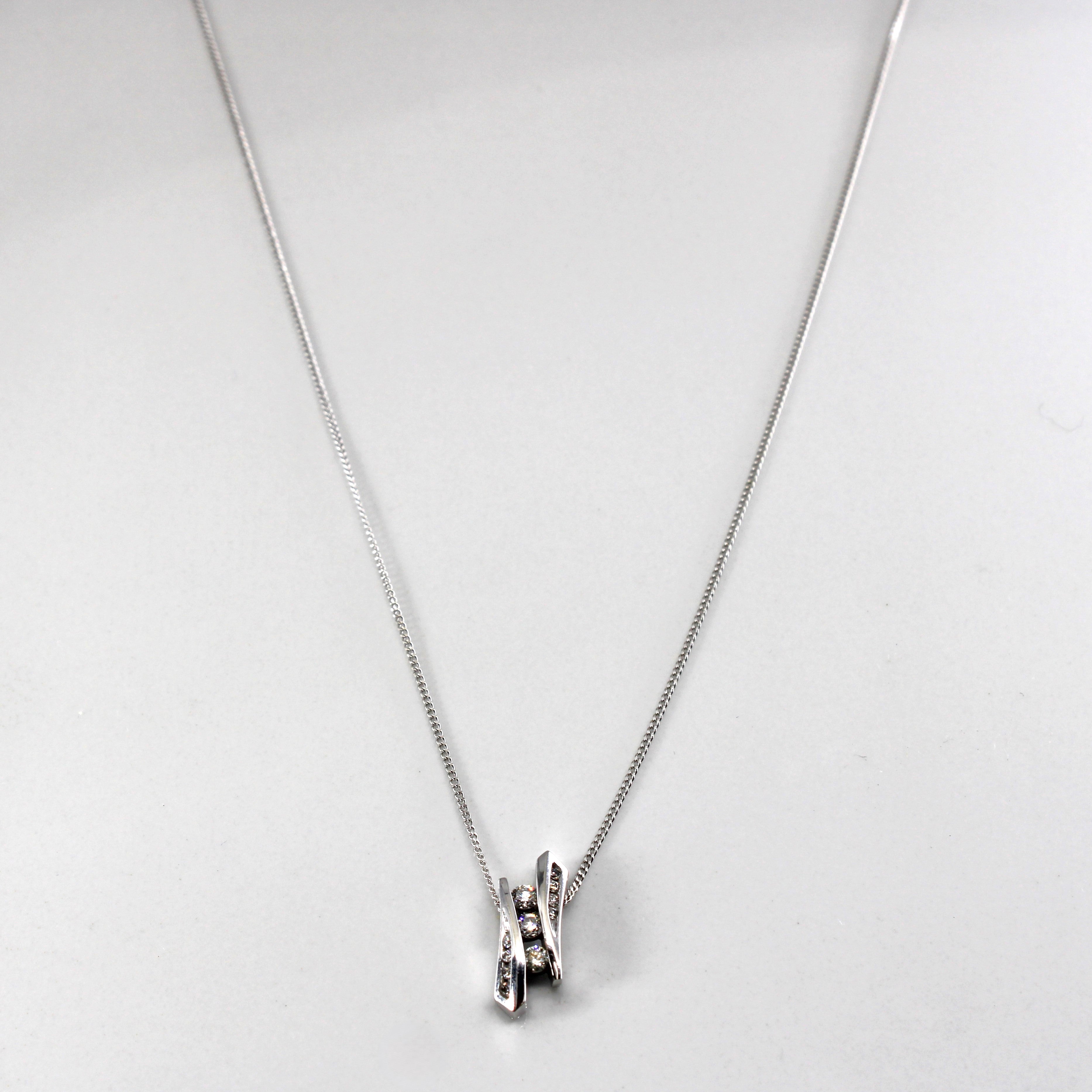 Tension Set Diamond Pendant Necklace | 0.15ctw | 18"|