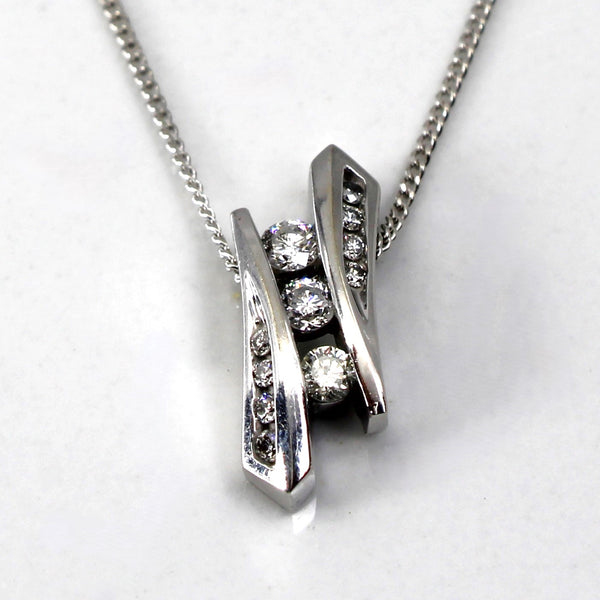Tension Set Diamond Pendant Necklace | 0.15ctw | 18