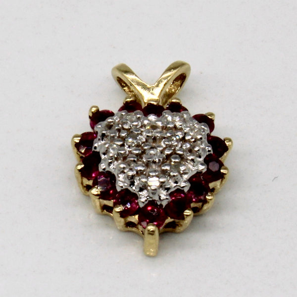 Ruby & Diamond Heart Pendant | 0.35ctw, 0.05ctw |