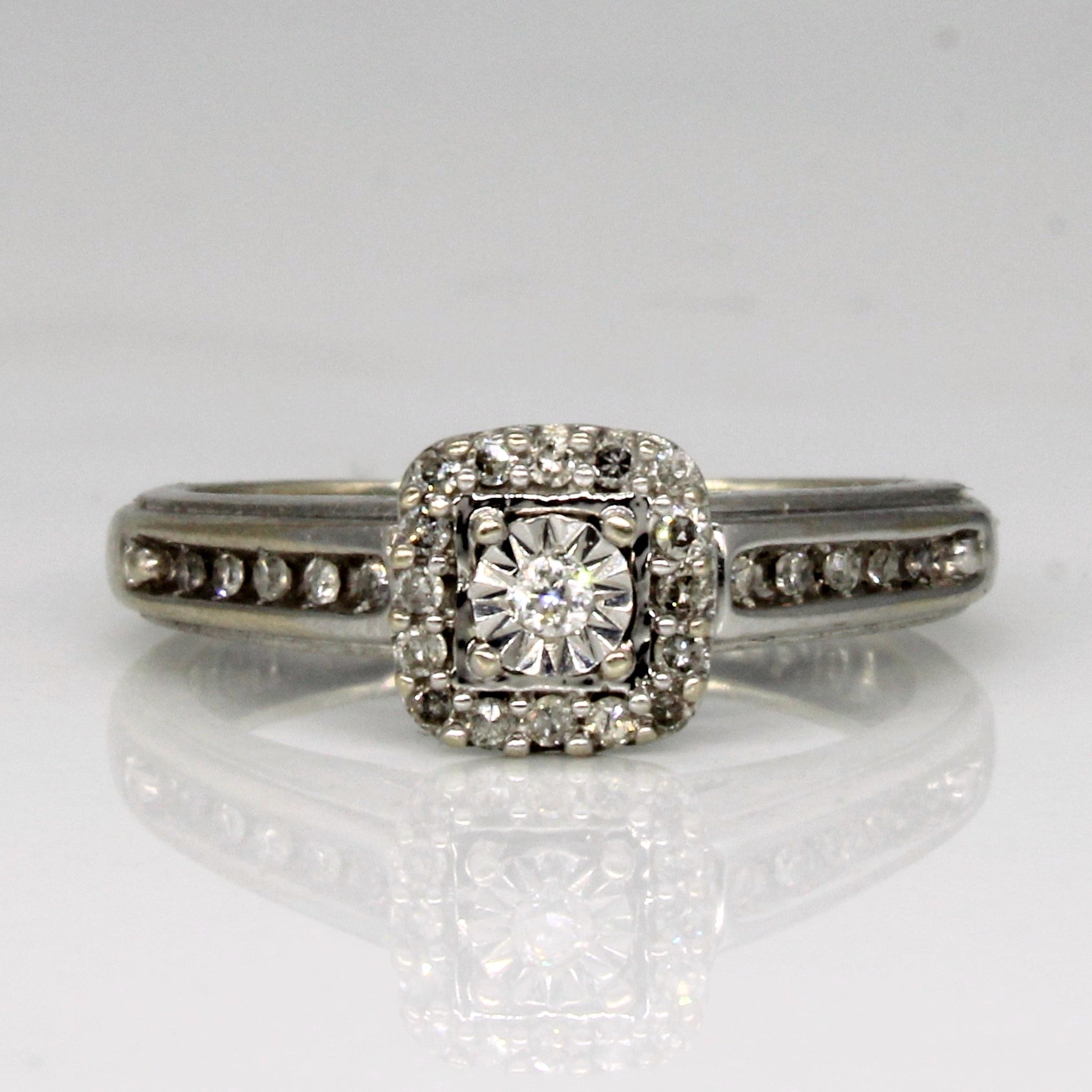 Diamond Halo Set Ring | 0.13ctw | SZ 5 |