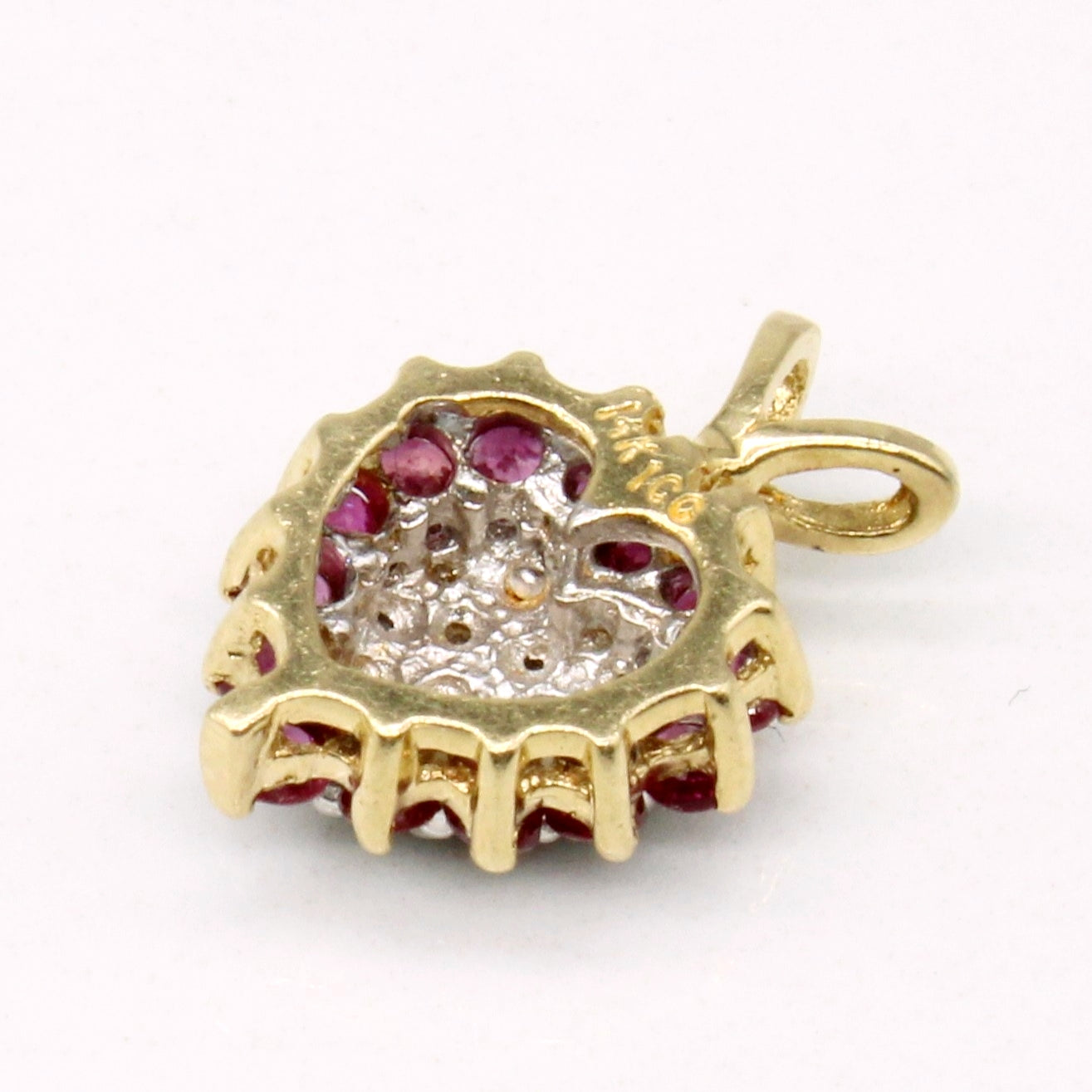 Ruby & Diamond Heart Pendant | 0.35ctw, 0.05ctw |