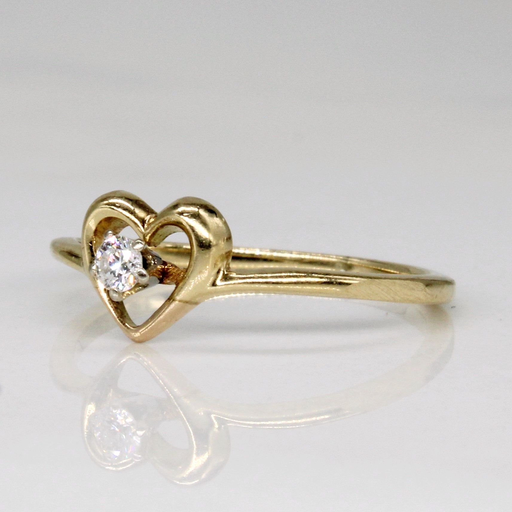 Diamond Heart 14k Ring | 0.03ct | SZ 3.75 |