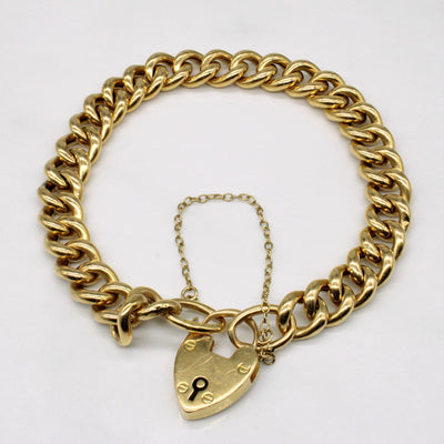 14k Yellow Gold Heart Closure Bracelet | 8