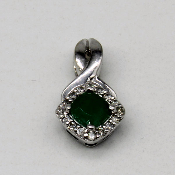 Emerald & Diamond Pendant | 0.21ct, 0.08ctw |