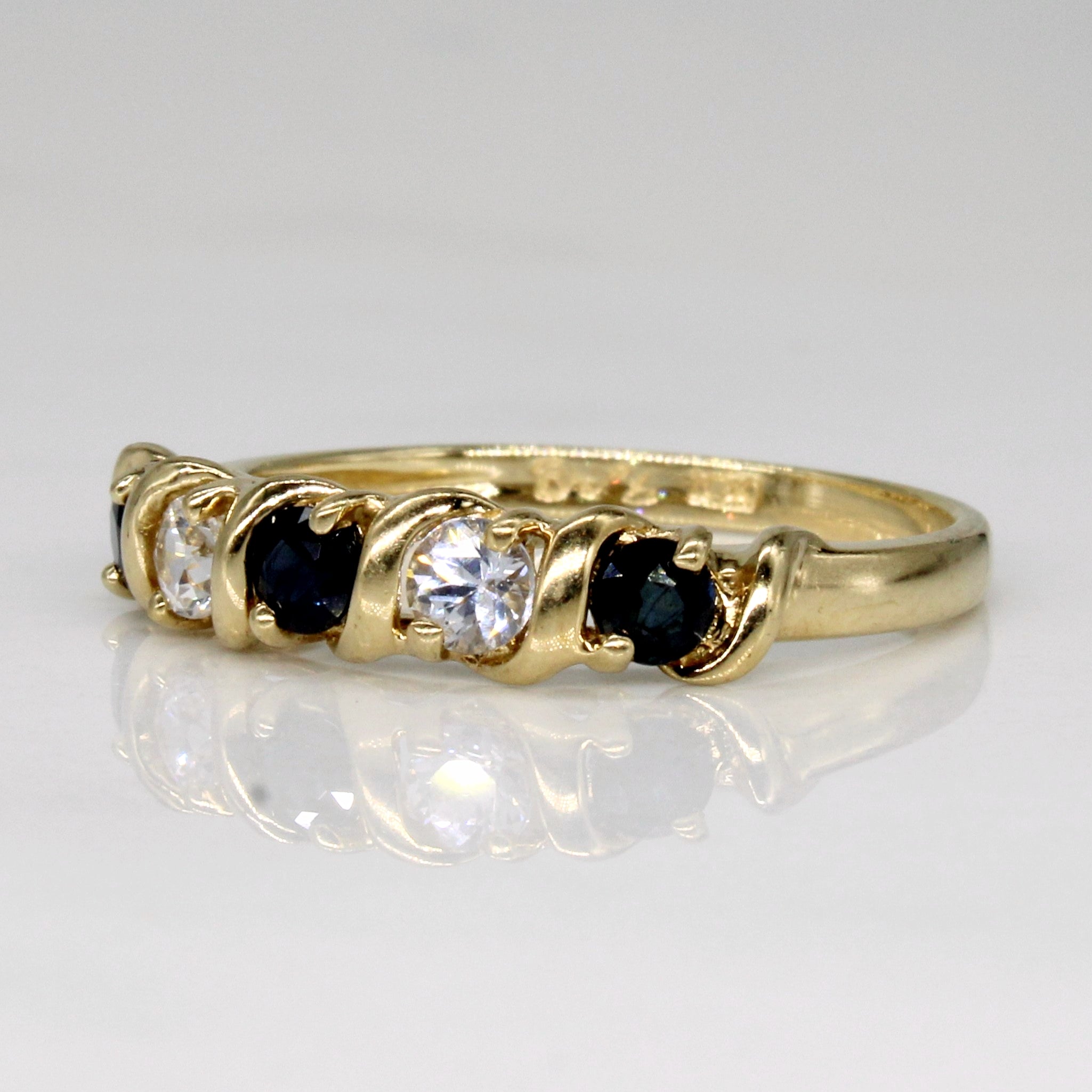 Bague saphir bleu et transparent | 0,27 ct, 0,20 ct | Taille 6,75 | 