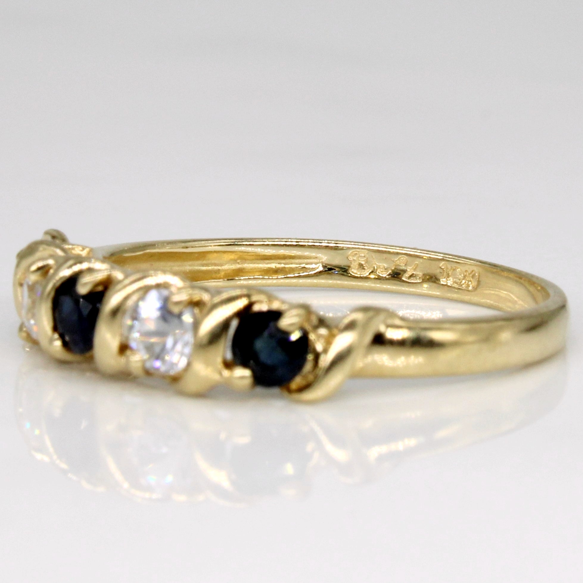 Bague saphir bleu et transparent | 0,27 ct, 0,20 ct | Taille 6,75 | 