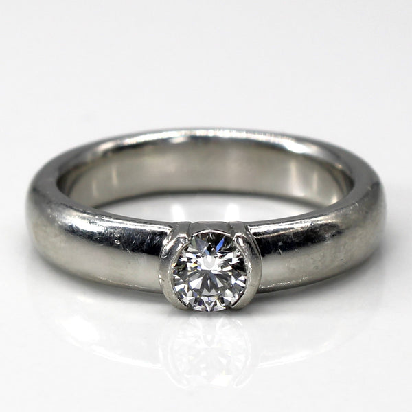 'Tiffany & Co.' Etoile Half Bezel Diamond Solitiare Ring | 0.38ct VS1 F | SZ 7 |