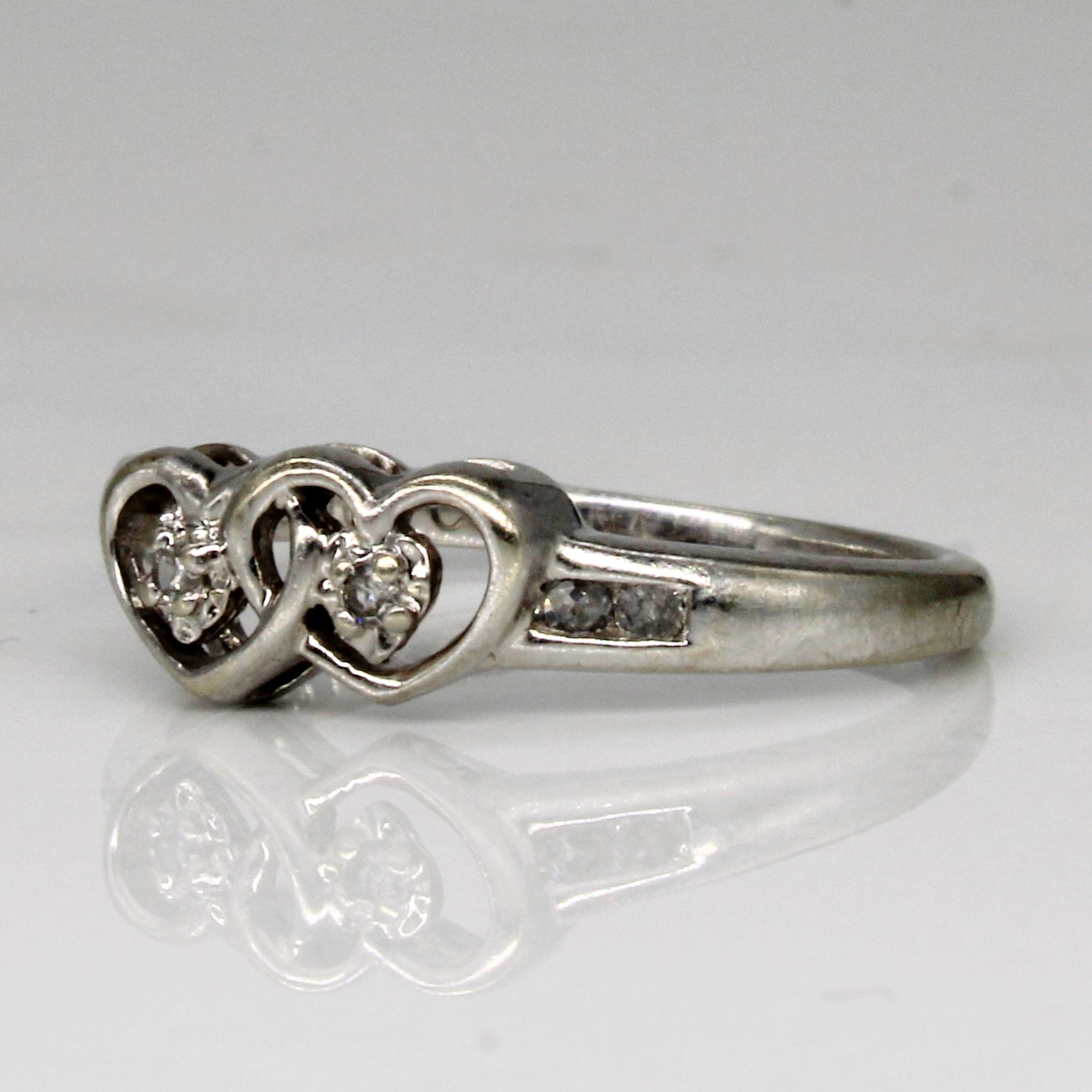 Diamond Twin Heart Ring | 0.03ctw | SZ 5 |