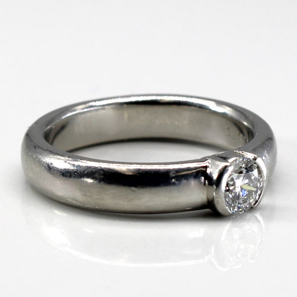 'Tiffany & Co.' Etoile Half Bezel Diamond Solitiare Ring | 0.38ct VS1 F | SZ 7 |