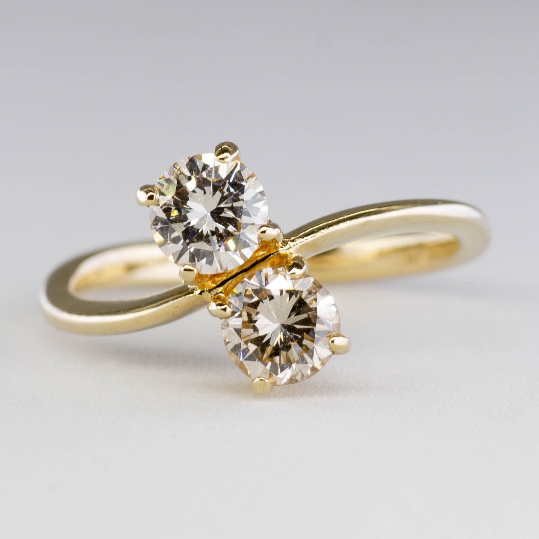 Bespoke' Modern Toi et Moi Bypass Diamond Ring | 1.06ctw | SZ 7 |