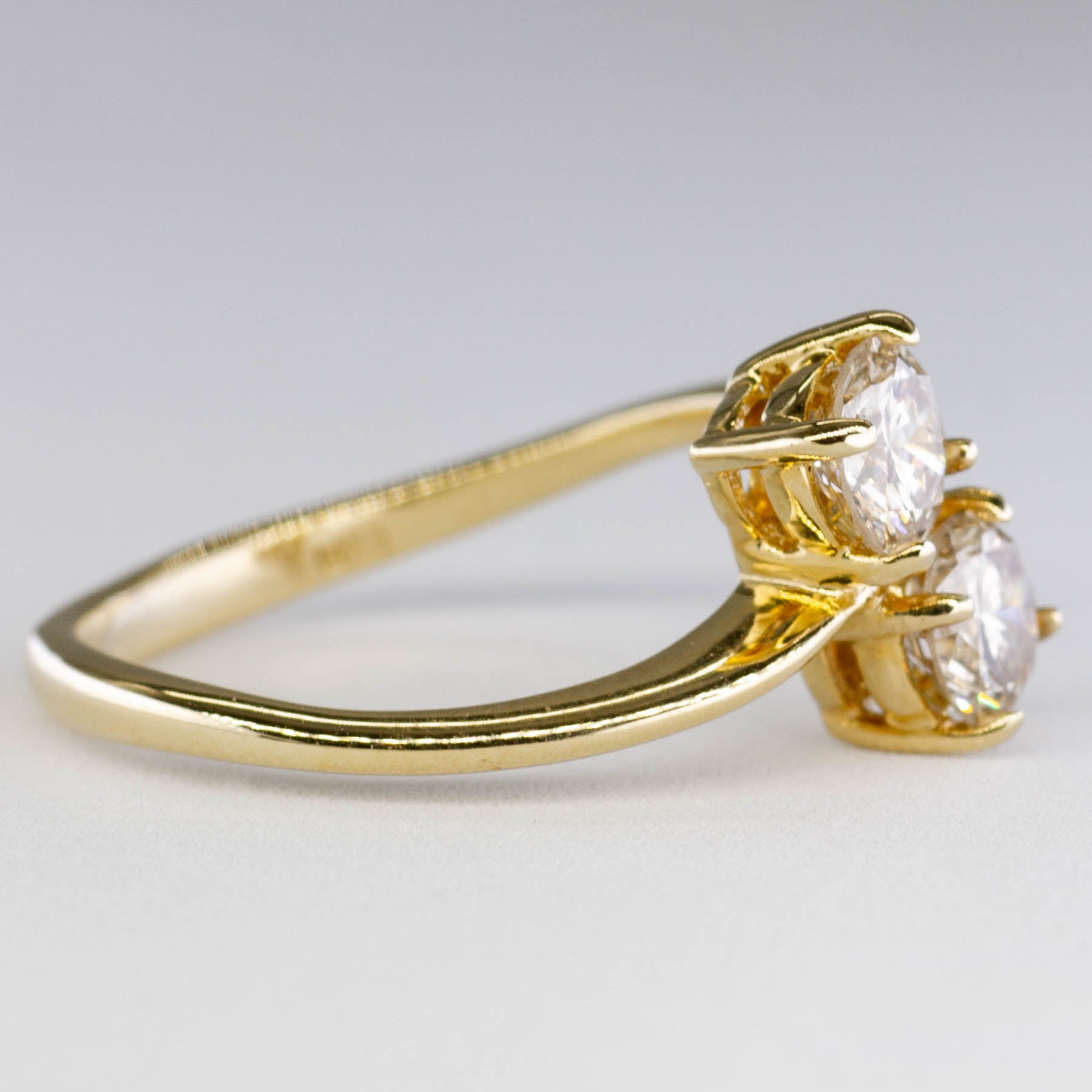 Bespoke' Modern Toi et Moi Bypass Diamond Ring | 1.06ctw | SZ 7 |