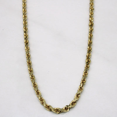 14k Yellow Gold Rope Chain | 24