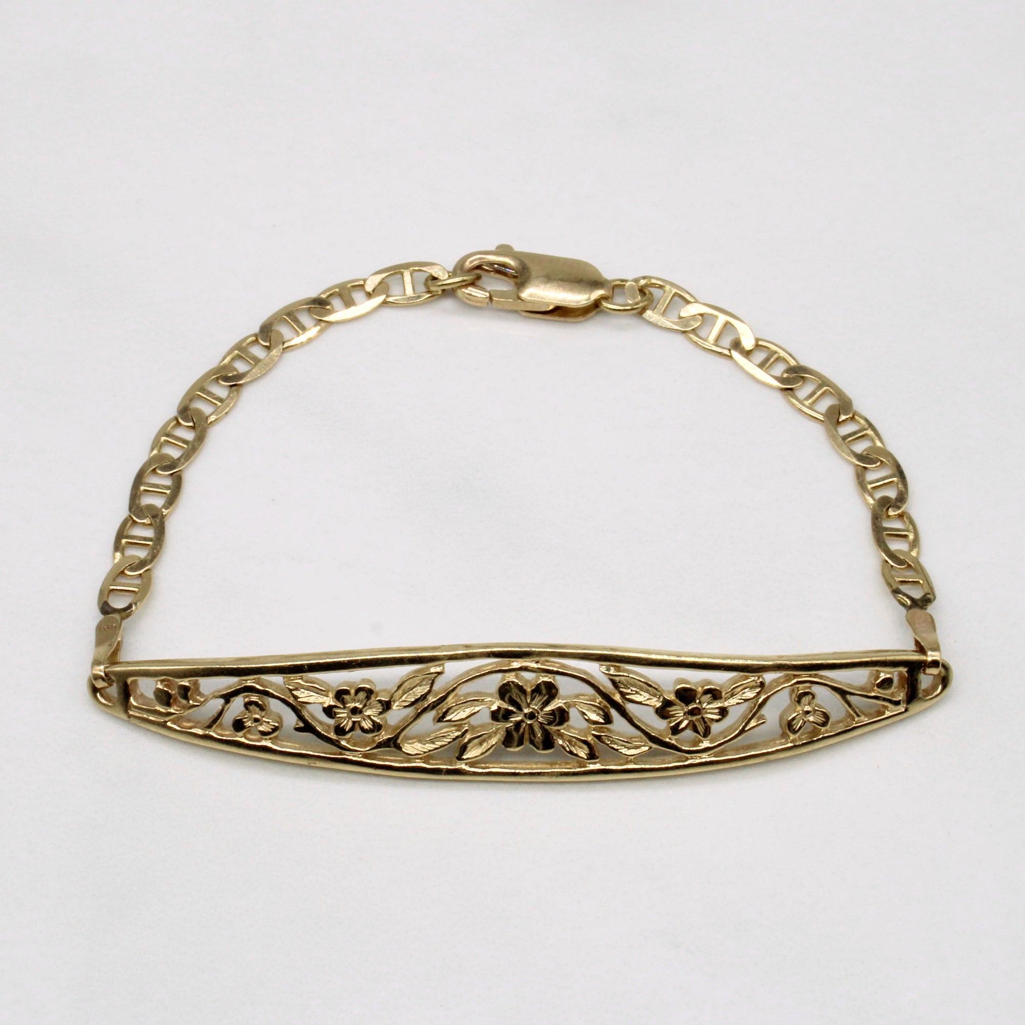 10k Yellow Gold Floral Bracelet | 6