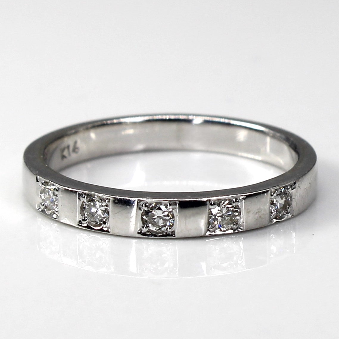 Alliance en or blanc et diamants | 0,18 ct | Taille 5,75 | 
