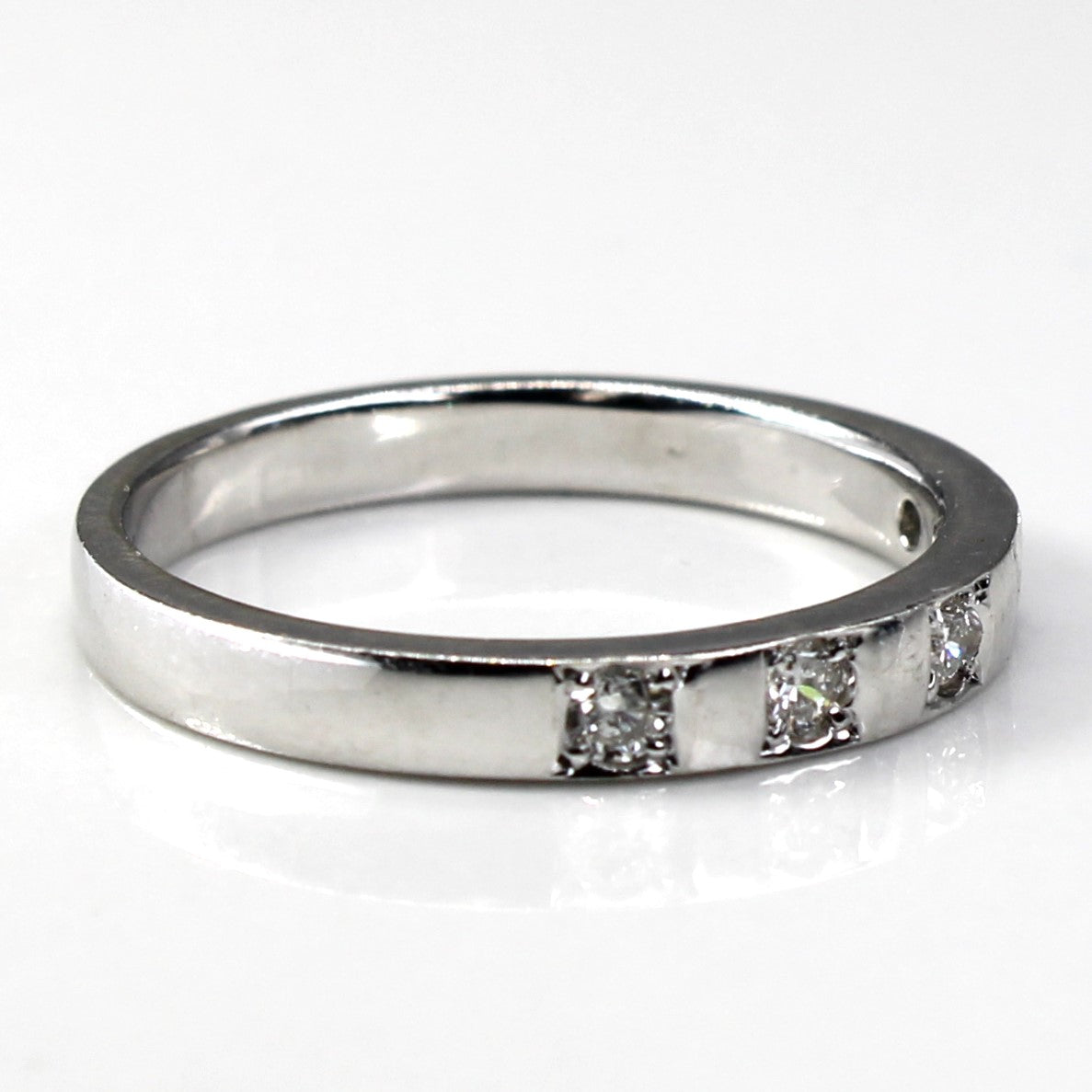 Alliance en or blanc et diamants | 0,18 ct | Taille 5,75 | 