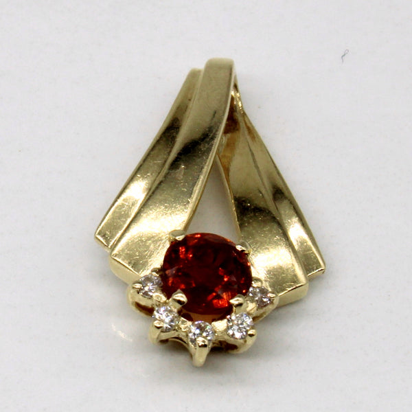 Spessartite Garnet & Diamond Pendant | 1.05ct, 0.08ctw |