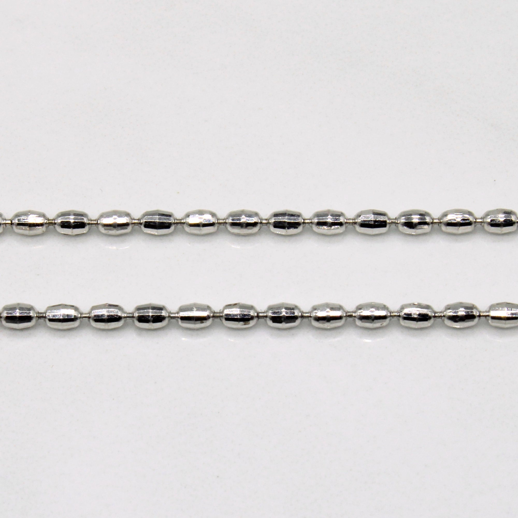 14k White Gold Bead Chain | 16.5