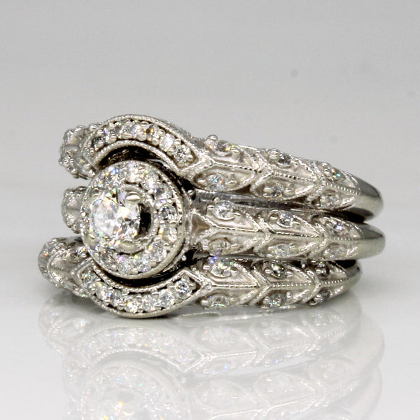 Diamond Wedding Ring Set | 0.62ctw | SZ 5.5 |