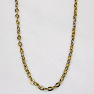 18k Yellow Gold Oval Link Chain | 26