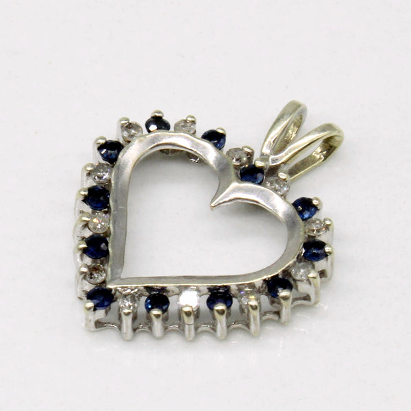 Sapphire & Diamond Heart Pendant | 0.18ctw, 0.06ctw |
