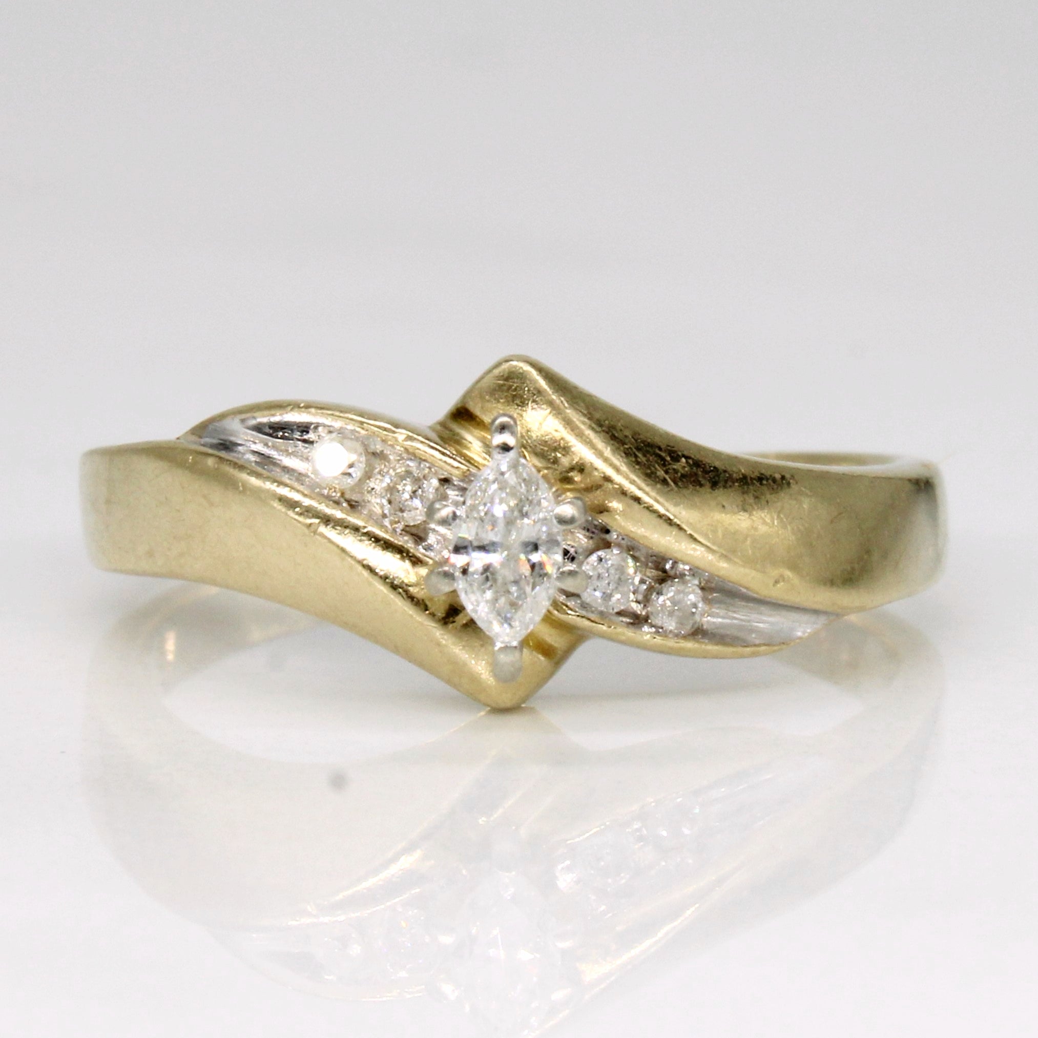 Bague de fiançailles en cascade de diamants | 0,13 ct | Taille 8,5 | 