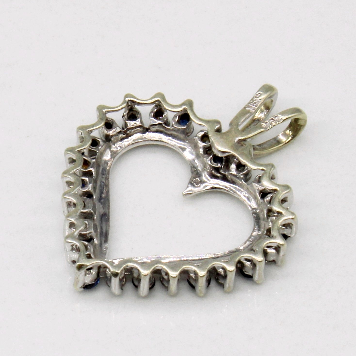 Sapphire & Diamond Heart Pendant | 0.18ctw, 0.06ctw |