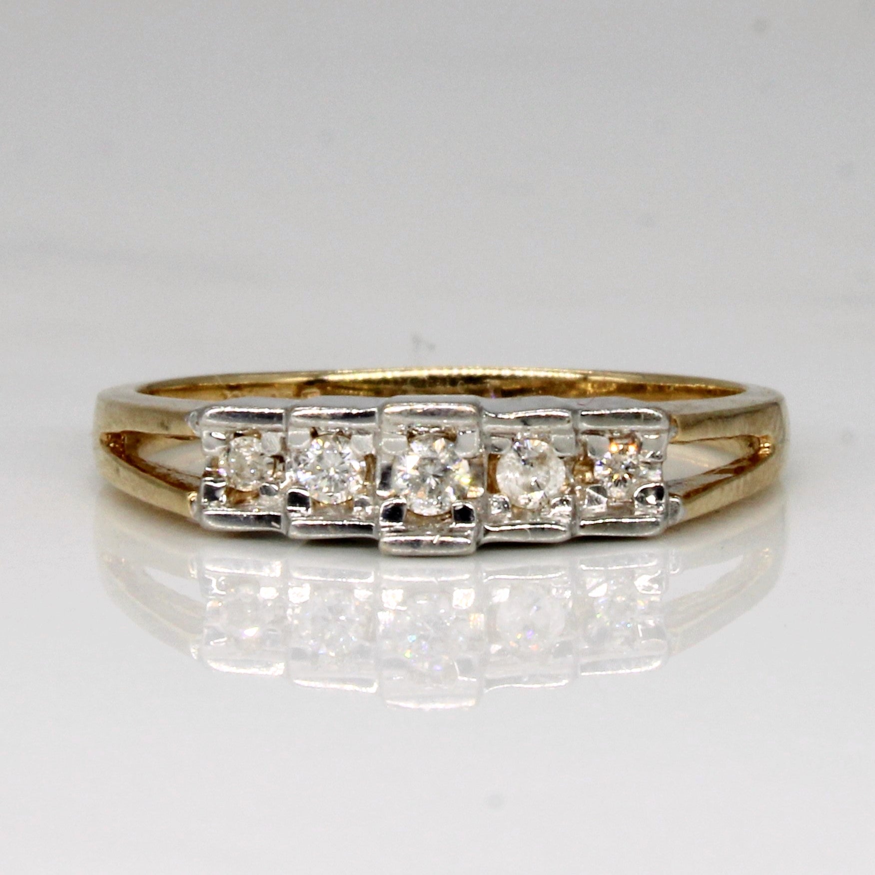Bague cinq diamants | 0,08 ct au total | Taille 7 | 