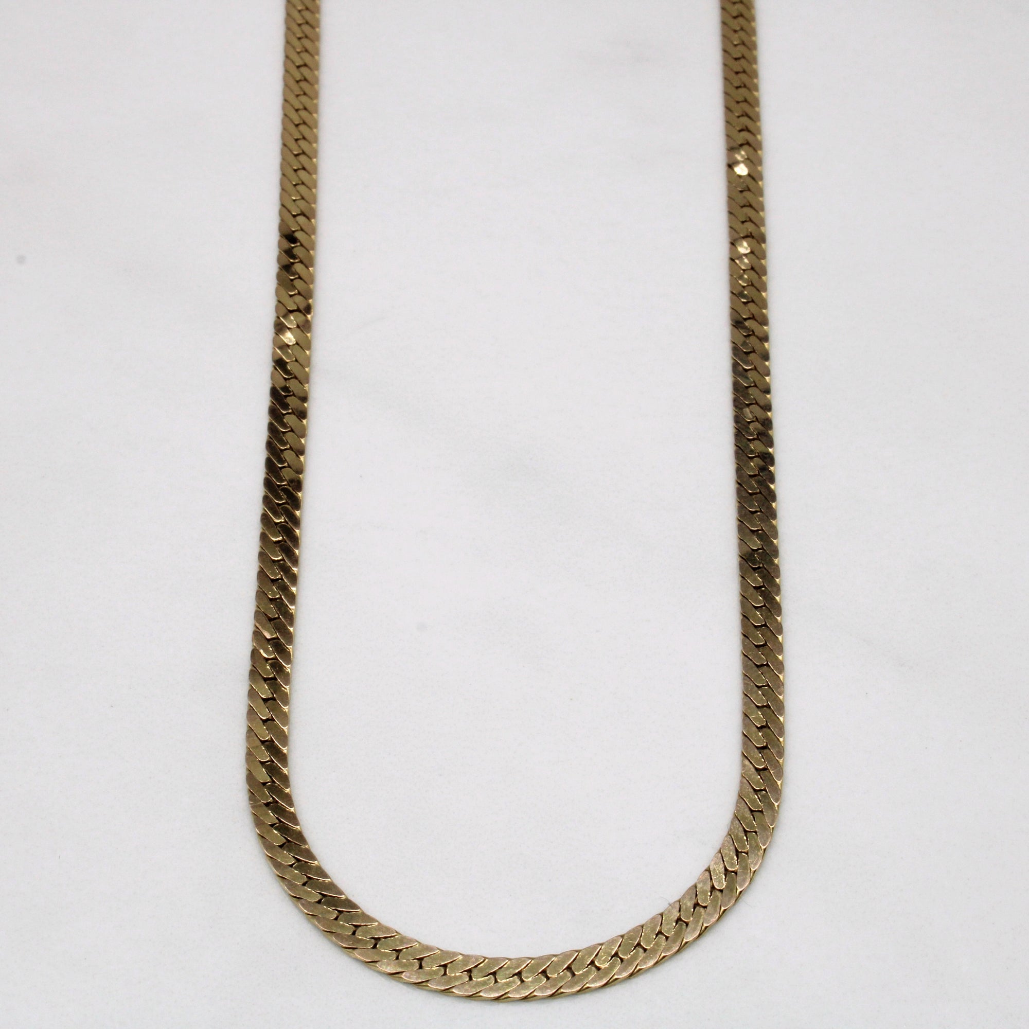 10k Yellow Gold Flat Link Chain | 16.5