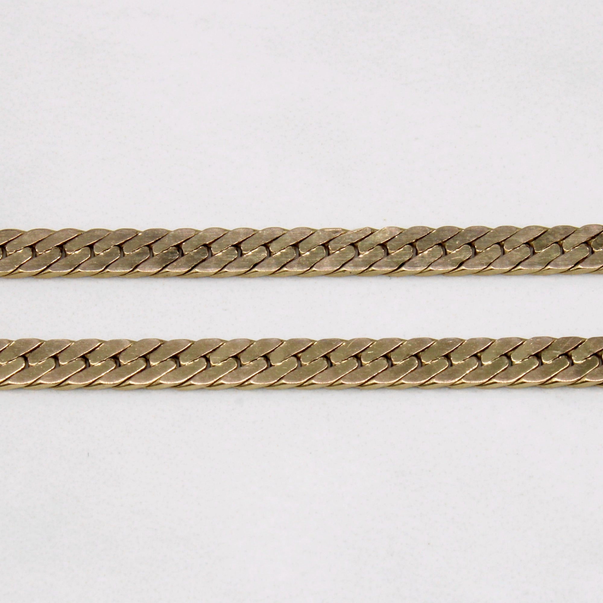 10k Yellow Gold Flat Link Chain | 16.5