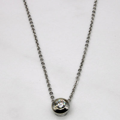 Bezel Set Diamond Necklace | 0.40ct | 20