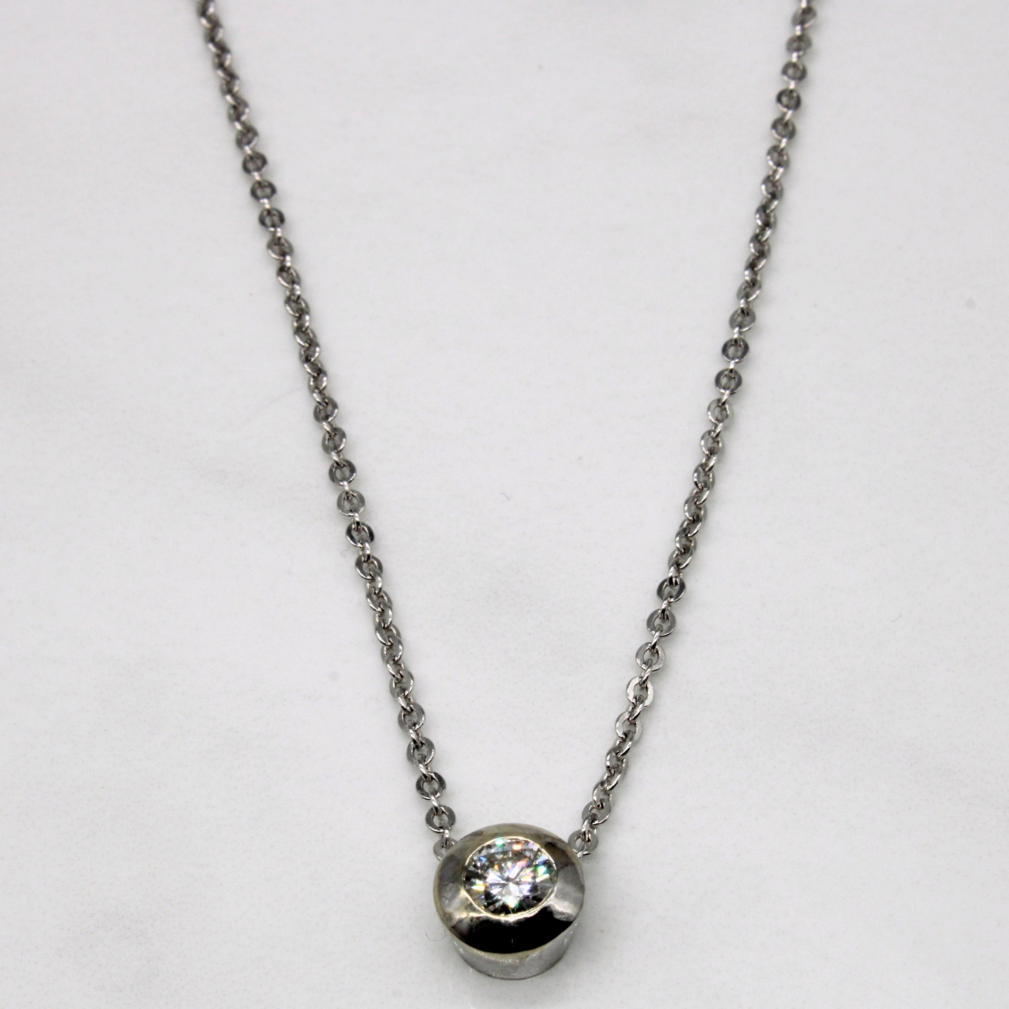 Bezel Set Diamond Necklace | 0.40ct | 20