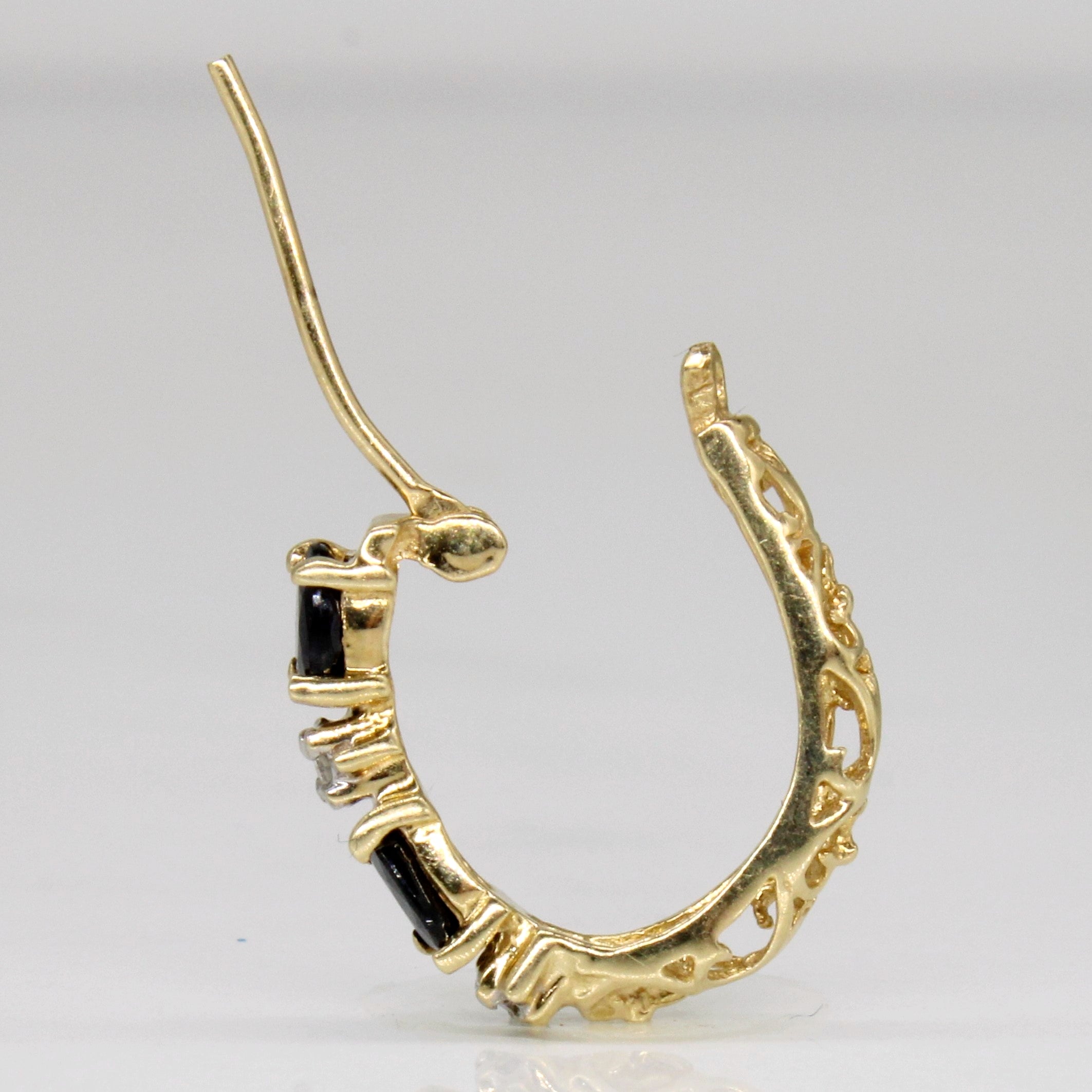 Boucles d'oreilles créoles saphir et diamant | 0,80 ct, 0,02 ct | 