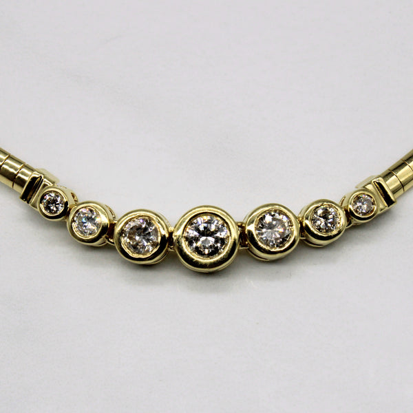 Bezel Set Diamond Necklace | 1.25ctw | 17