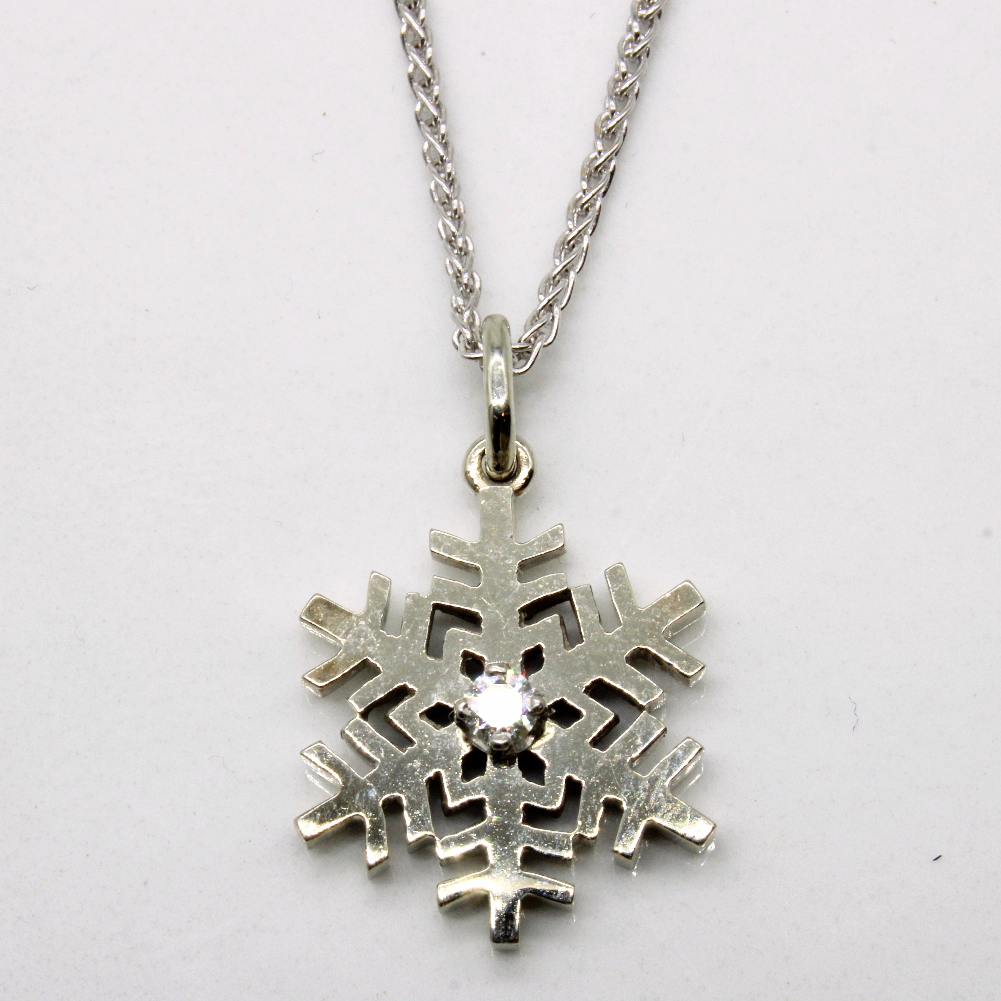 Diamond Snowflake Necklace | 0.06ct | 16" |